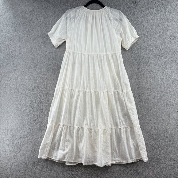Madewell Textured Dot Tiered Midi Dress White Size Small - Picture 5 of 13